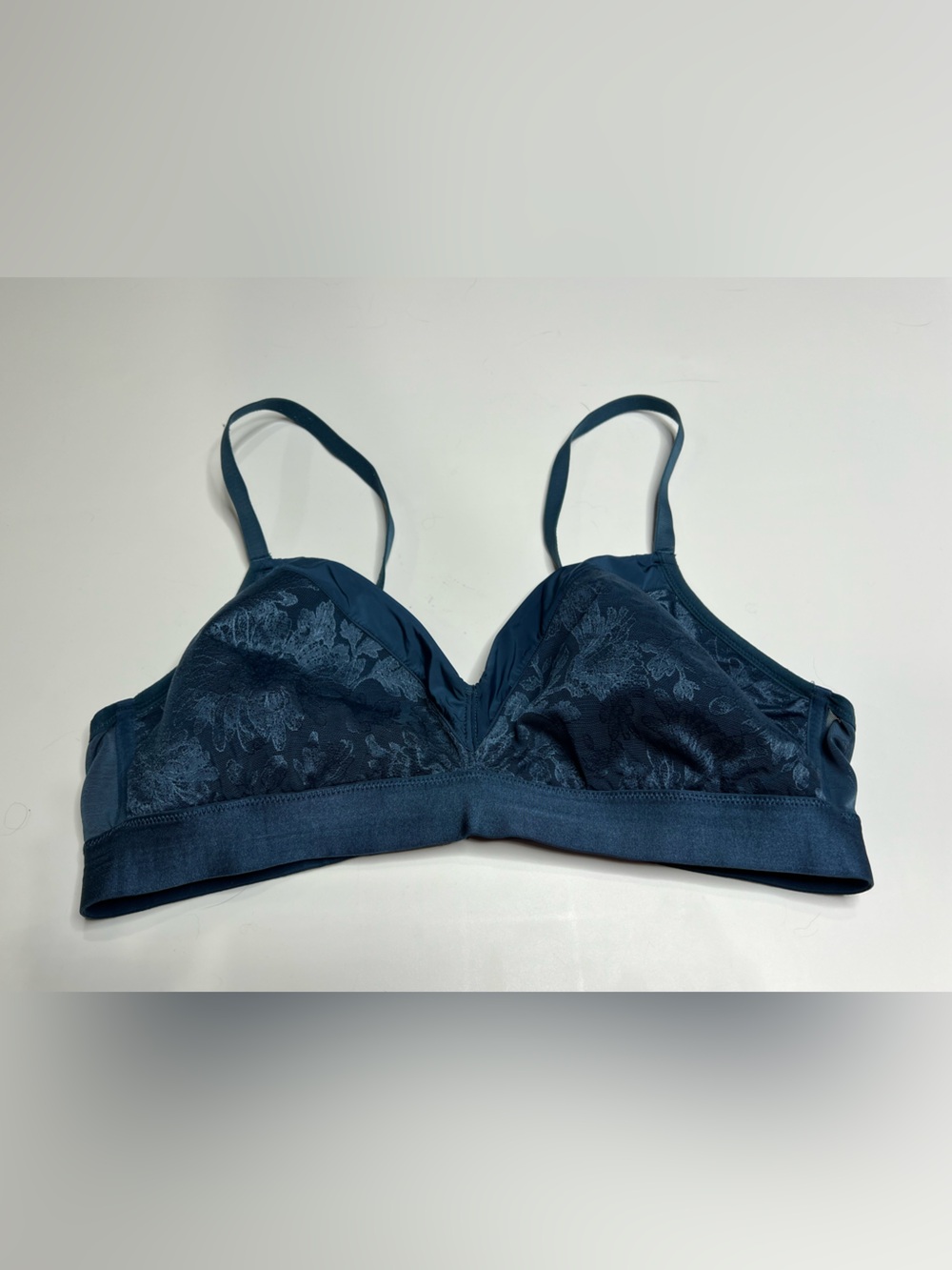 Soma Lace-Detail Wireless Bralette in Deep Teal 38D lightest lift wireless